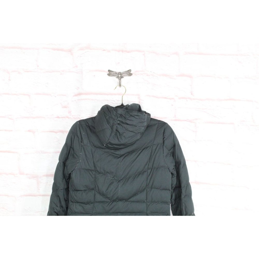 LL Bean Black Polyester Stretch Down Puffer Hooded Winter Coat Size XS - Picture 5 of 9